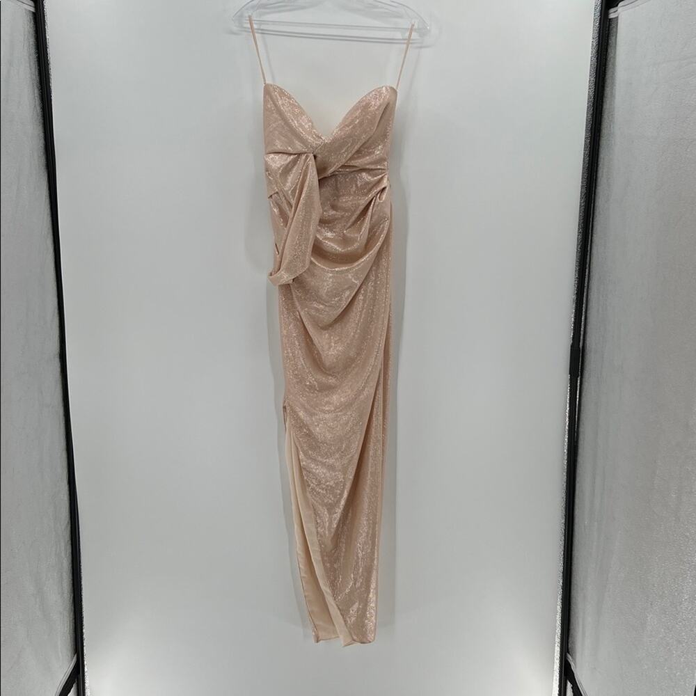 Edition Gemy Maalouf Women's Metallic Strapless Bodycon Dress - Cream - 2